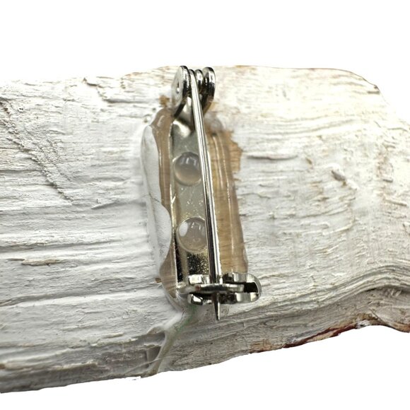 Hand Painted Santa Claus Wood Pin Brooch Christmas Holiday Hat Red White - Picture 8 of 9